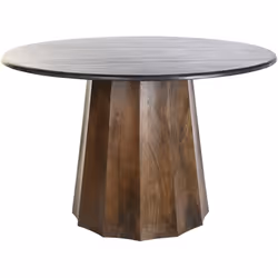 Table à manger avec un plateau rond en marbre noir de 120 cm de diamètre et un pied central décoré. Dimensions : Diamètre 120 ...