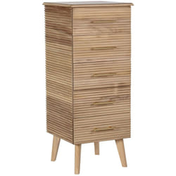 Pegane - Chiffonnier, meuble de rangement en bois de paulownia et mdf coloris marron clair - Longueur 42 x Profondeur 40 x hauteur 100 cm
