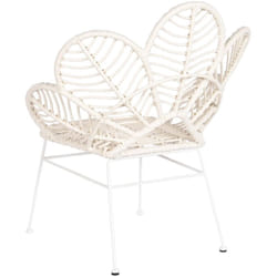Lot de 2 chaises de jardin en rotin synthétique et métal coloris blanc - Longueur 76 x Profondeur 67 x hauteur 86 cm Pegane