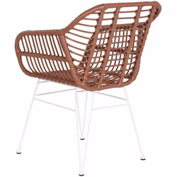 Lot de 2 chaises de jardin en rotin synthétique et métal coloris blanc , facile à installer. Dimensions : Longueur 57 x Profo ...