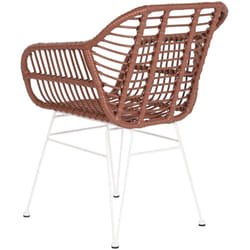 Lot de 2 chaises de jardin en rotin synthétique et métal coloris blanc - Longueur 57 x Profondeur 62 x hauteur 81 cm Pegane