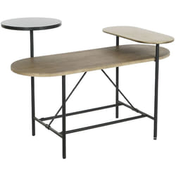 Table basse en métal / marbre et bois mdf coloris multicolore - Longueur 116 x Profondeur 76 x Hauteur 64 cm Pegane