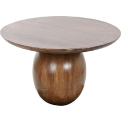 Table basse ronde en bois d'acacia coloris marron foncé - Diamètre 80 x Hauteur 38 cm Pegane