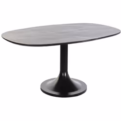 Table basse avec plateau ovale en marbre noir et base en métal. Dimensions : Longueur 120 x Profondeur 70 x Hauteur 39 cm Mat ...