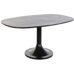 Table basse ovale en marbre noir et métal - Longueur 120 x Profondeur 70 x Hauteur 39 cm Pegane