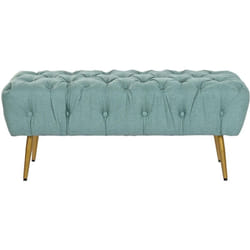 Pegane - Banquette en polyester vert et métal doré - longueur 103 x Profondeur 46 x hauteur 43 cm