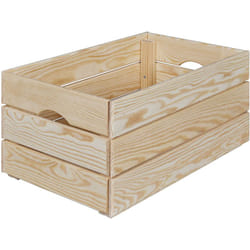 Cagette en bois de pin coloris Naturel - Longueur 65 x profondeur 31,5 x hauteur 23 cm -PEGANE-
