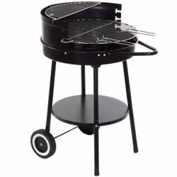 Barbecue de jardin en métal et plastique coloris noir. Dimensions : longueur 59 x profondeur 49,5 x hauteur 82 cm Matière : m ...