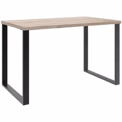 Meuble de bureau, fabriqué en panneaux de particules mélaminés coloris Imitation chêne San Remo. Livré en kit. Dimensions : L ...