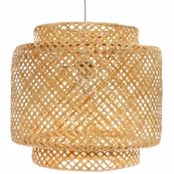Suspension en bambou coloris naturel. Très tendance et design. Caractéristiques : Dimensions : diamètre 40 x Hauteur 38 cm Ma ...