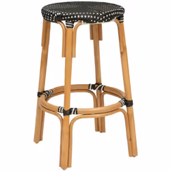 Tabouret de bar conçu en bois de rotin coloris noir.Pratique et moderne. Caractéristiques : Dimensions : longueur 40 x Profon ...