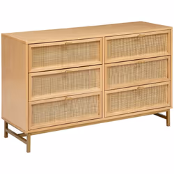 Commode, meuble de rangement avec 6 tiroirs en bois MDF coloris beige. Caractéristiques : Dimensions : longueur 120 x Profond ...