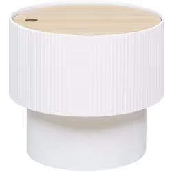 Table basse ronde en MDF coloris Blanc. A monter soi-même. Caractéristiques : Dimensions : diamètre 38,5 x Hauteur 35 cm Mati ...