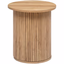 Table à café ronde en placage effet bois coloris naturel. A monter soi-même. Caractéristiques : Dimensions : Diamètre 45 x Ha ...
