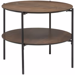 Table basse ronde en bois naturel et métal Noir. A monter soi-même. Caractéristiques : Dimensions :diamètre 63,20 x Hauteur 5 ...