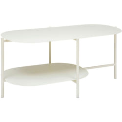 Pegane - Table basse en métal coloris ivoire -longueur 100 x Profondeur 50 x Hauteur 45 cm