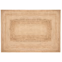 Tapis rectangulaire avec une épaisseur de 0.5 cm. Fabriqué en jute tressé, un matériau de haute qualité résistant, confortabl ...