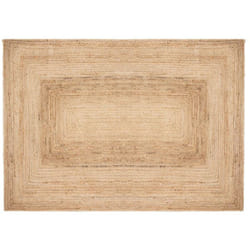 Pegane - Tapis rectangulaire, moquette carpette en jute tressé coloris naturel - Longueur 230 x Profondeur 160 x Hauteur 0.5 cm
