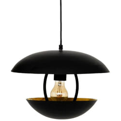 Lampe suspendue, suspension luminaire en métal noir - Diamètre 33 x Hauteur 23 cm Pegane