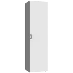 Armoire, meuble de rangement avec 1 porte coloris Blanc - longueur 40 x hauteur 185 x profondeur 40 cm
