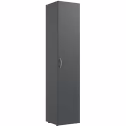 Armoire, meuble de rangement avec 1 porte coloris Graphite. Livrée en kit. Dimensions : longueur 40 x hauteur 185 x profondeu ...