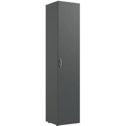 Armoire, meuble de rangement avec 1 porte coloris Graphite - longueur 40 x hauteur 185 x profondeur 40 cm