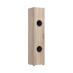Pegane - Armoire à linge avec 2 tablettes coloris Imitation chêne - longueur 40 x hauteur 185 x profondeur 40 cm