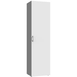 Armoire, meuble de rangement avec 6 tablettes coloris blanc - longueur 45 x hauteur 185 x profondeur 40 cm