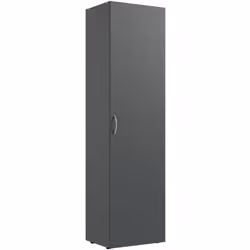 Armoire, meuble de rangement avec 6 tablettes coloris graphite; en panneaux de particules mélaminés . Livrée en kit. Dimensio ...