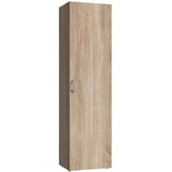 Armoire, meuble de rangement avec 6 tablettes coloris Imitation chêne - longueur 50 x hauteur 185 x profondeur 40 cm