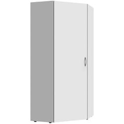 Armoire d'angle, meuble de rangement coloris blanc - longueur 80 x hauteur 185 x profondeur 80 cm