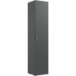 Armoire de rangement en bois mélamine coloris graphite - longueur 30 x hauteur 185 x profondeur 54 cm