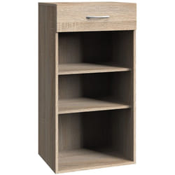 Etagère de rangement en mélamine coloris imitation chêne - longueur 80 x hauteur 98 x profondeur 40 cm