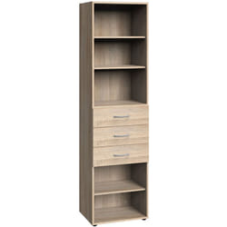 Etagère de rangement en mélamine coloris imitation chêne - longueur 30 x hauteur 185 x profondeur 40 cm