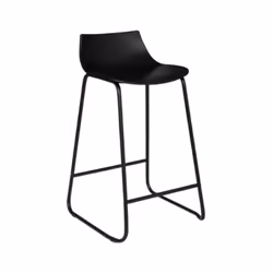 Lot de 4 tabourets de bar en polypropylène coloris noir. A monter soi-même. Dimensions : longueur 47 x profondeur 48,5 x haut ...