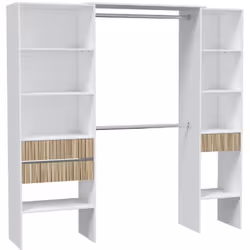Armoire, dressing équipée de 3 tiroirs, 6 étagères et 2 barres de suspension. Glissières en métal pour le tiroir. Fond du tir ...
