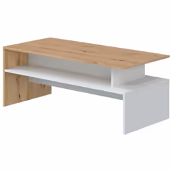 Table basse coloris blanc artic, chêne nordique. Il dispose d'un compartiment intérieur, idéal pour ranger des magazines, des ...