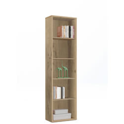 Bibliothèque, étagère de rangement coloris chêne doré - Longueur 51,50 x Profondeur 33 x hauteur 196,50 cm Pegane