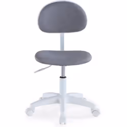 Chaise de bureau pivotante en tissu coloris gris. Rotatif et réglable en hauteur. Structure en blanc. Dimensions : Longueur 4 ...