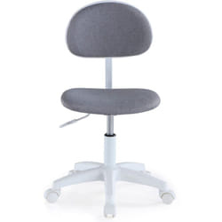Pegane - Chaise de bureau pivotante coloris blanc, Gris - Longueur 40 x profondeur 50 x hauteur 80 - 92 cm