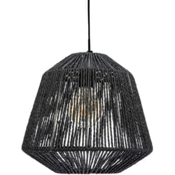 Pegane - Lampe suspendue, Suspension luminaire coloris noir et métal noir - diamètre 29 x Hauteur 26,8 cm