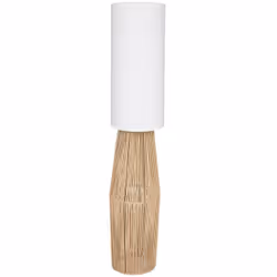 La base du luminaire est composée d'une structure en métal recouverte de papier tressé avec une couleur chaude. Ampoule non i ...