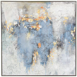 Tableau peinture à l'huile sur toile, peinte à la main avec cadre en bois noir - Longueur 120 x Profondeur 4 x Hauteur 120 cm