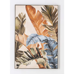 Pegane - Tableau peinture à l'huile sur toile, peinte murale avec cadre en bois noir - Longueur 80 x Profondeur 3.5 x Hauteur 120 cm