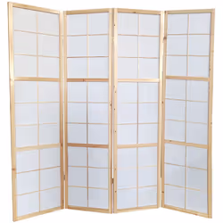 Paravent japonais 4 pans en bois naturel et papier de riz. Installation modulable grace à des charnières double sens, il sera ...