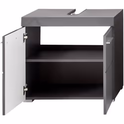 Meuble de salle de bain sous vasque équipé de 2 portes, avec à l’intérieur 1 tablette. Réalisé en panneaux de particules et M ...