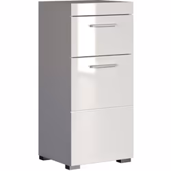 Meuble de Rangement équipé d' 1 porte, 1 tiroir avec à l’intérieur 1 tablette. Réalisé en panneaux de particules et MDF mélam ...