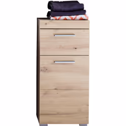 Meuble de Rangement équipé d' 1 porte, 1 tiroir avec à l’intérieur 1 tablette. Réalisé en panneaux de particules et MDF mélam ...