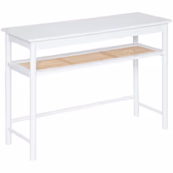 Table de console, meuble de console de forme rectangulaire en bois coloris blanc. A monter soi-même. Dimensions : Longueur 11 ...