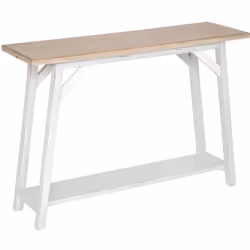 Table de console, meuble de console en bois coloris blanc, Naturel. A monter soi-même. Dimensions : Longueur 120 x Profondeur ...